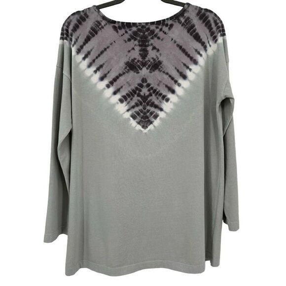 J. Jill Pure Jill Soft & Relaxed Tie-Dyed Tunic Gray Large NWT - Picture 6 of 8